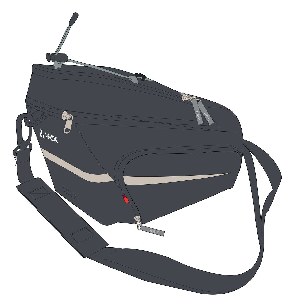 VAUDE Silkroad Plus Bagagedragerstas Snap-It zwart