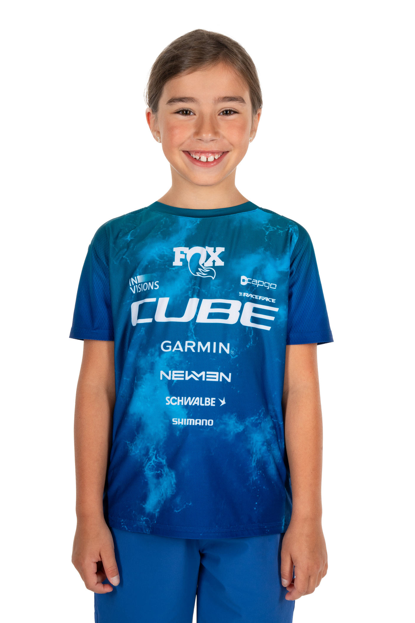 Cube MTB Shirt ROOKIE X Actionteam korte mouw blue´n´green