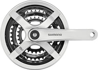 Shimano FC-TY501 crankstel 6/7/8-speed 48-38-28 tanden met kettingbladbeschermer zilver