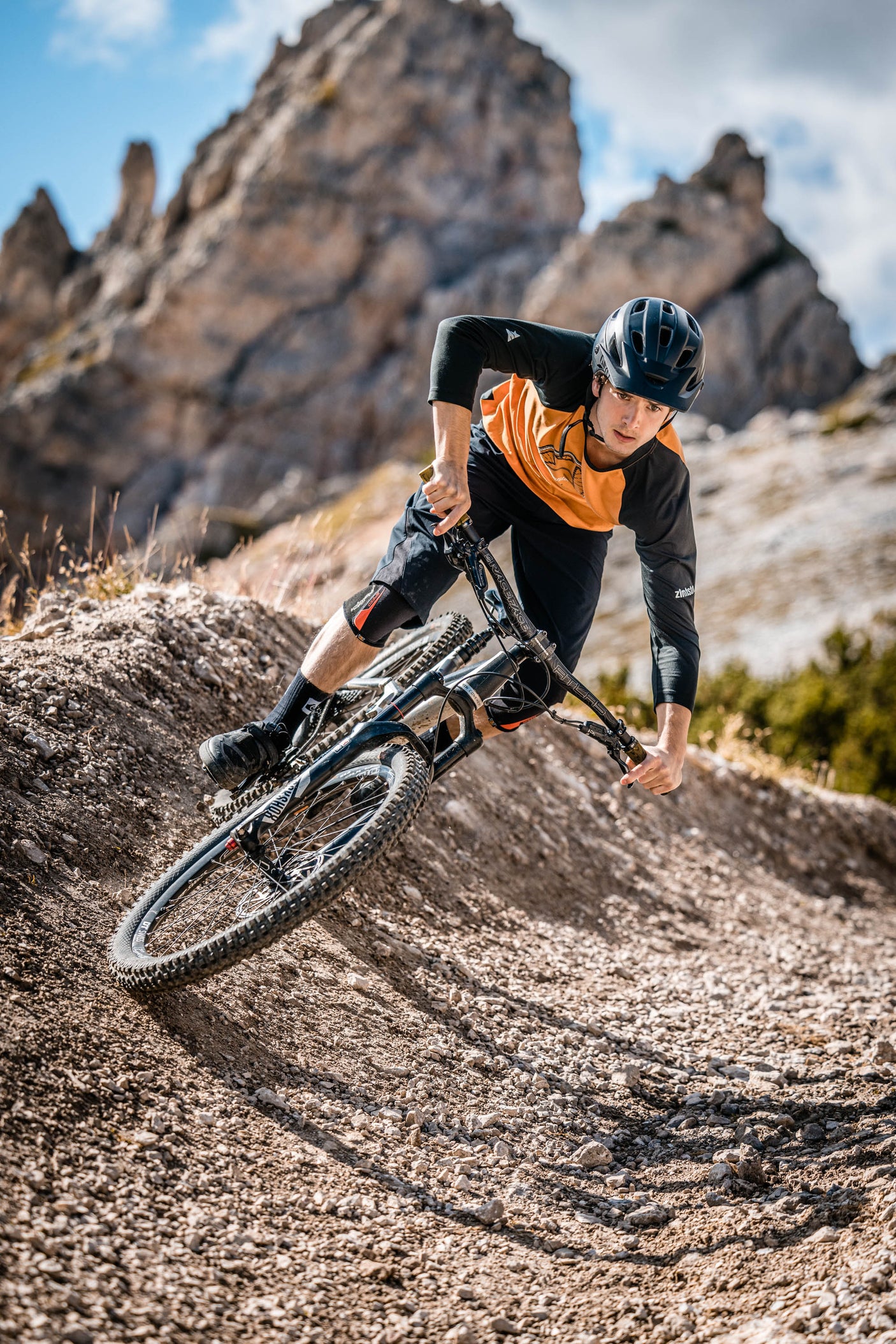 Zimtstern PureFlowz Shirt 3/4 Heren Burnt Orange/Pirate Black