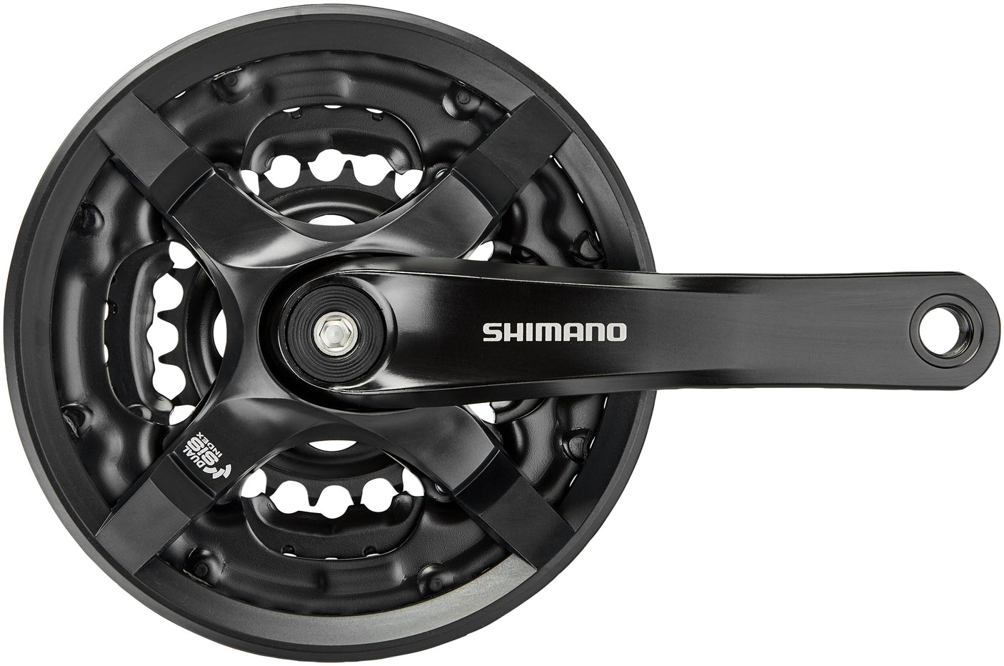 Shimano FC-TY501 crankstel 6/7/8-speed 42-34-24 tanden met kettingbeschermer zwart