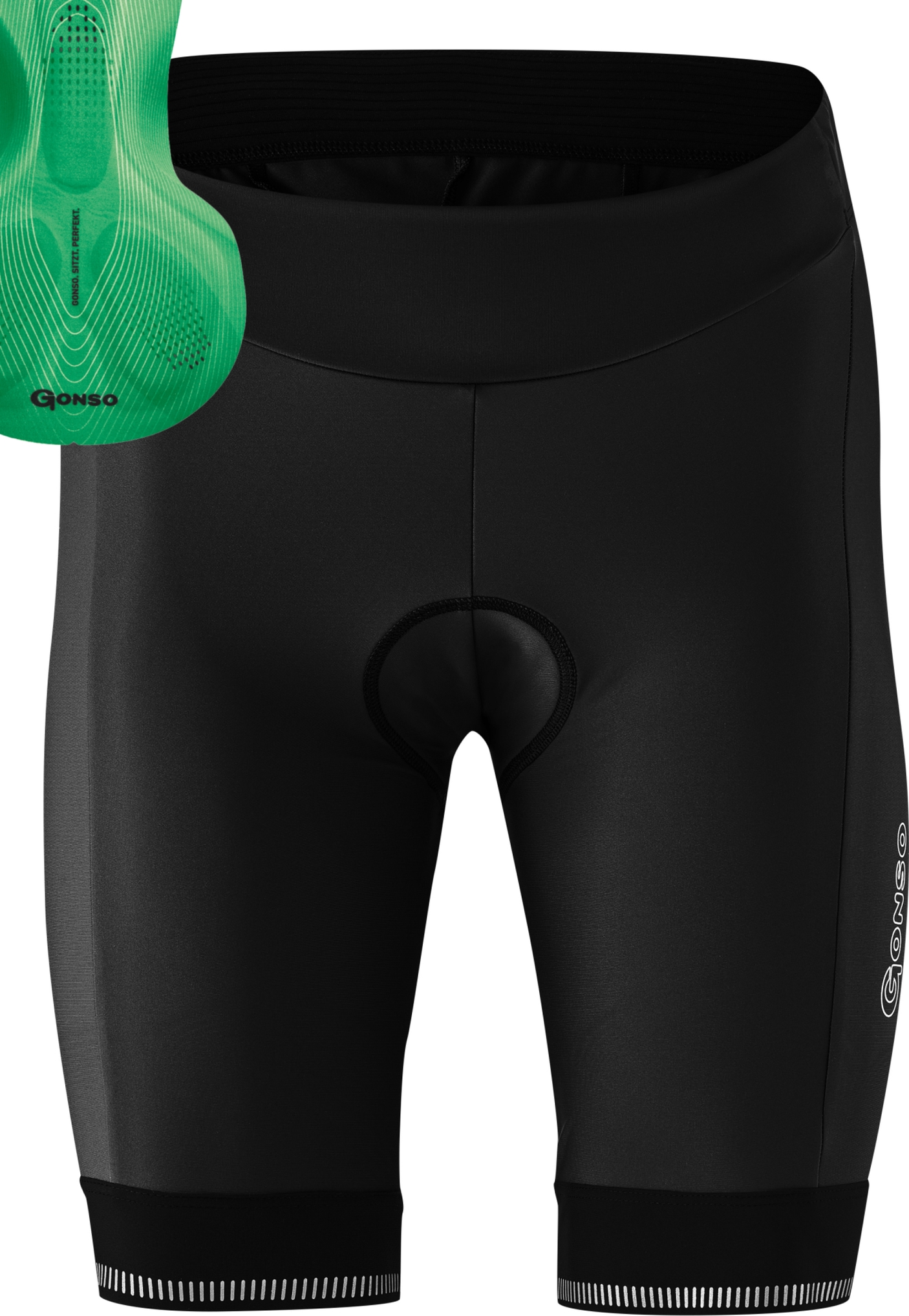 Gonso SITIVO - Dames fietsbroek zwart / fel groen