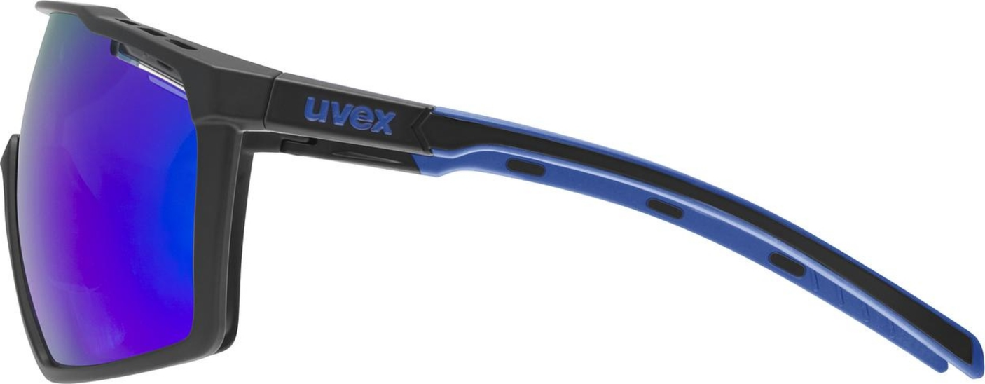 uvex Mtn Perform fietsbril Zwart-Blauw Mat / Spiegel Blauw