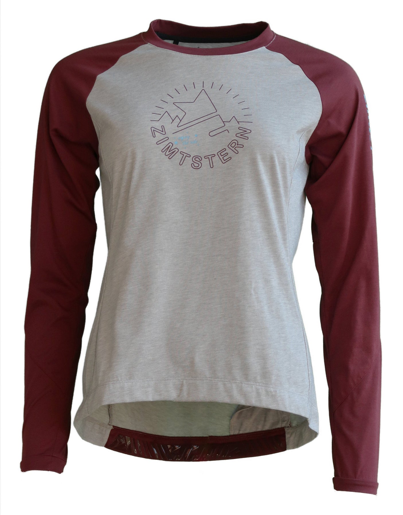 Zimtstern PureFlowz Shirt LS Dames Glacier Grey Melange/Windsor Wine