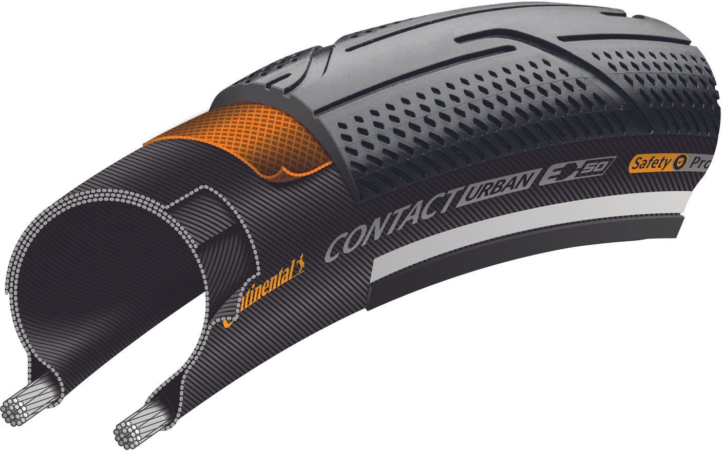 Continental Contact Urban Draadband 28x2.20" Reflex E-50 SafetyPro zwart