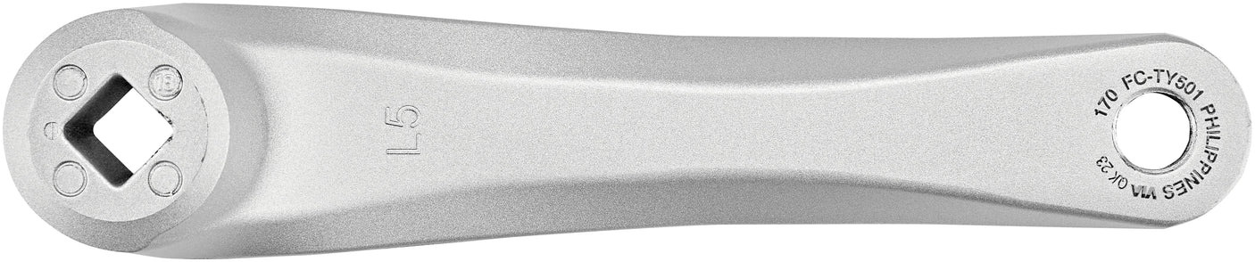 Shimano FC-TY501 crankstel 6/7/8-speed 48-38-28 tanden met kettingbladbeschermer zilver