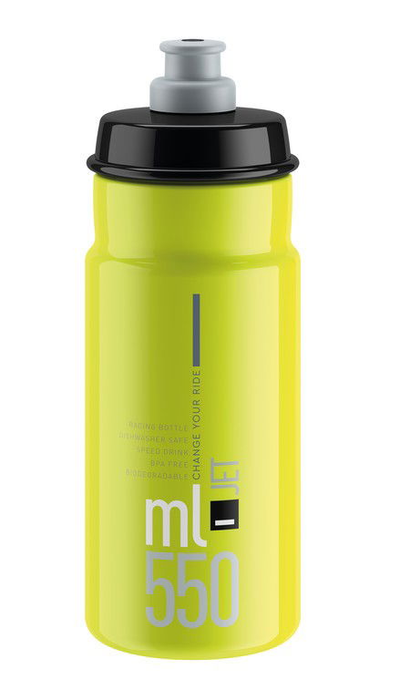 Elite Jet Drinkfles 550ml geel fluo/zwart logo