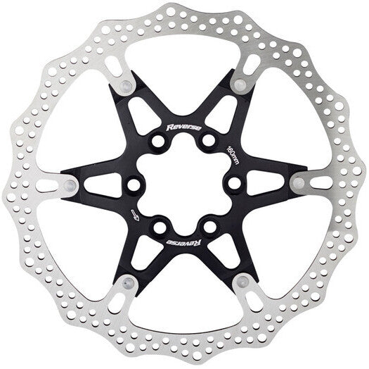 Reverse remschijf 6-gaats aluminium/staal zwart/zilver