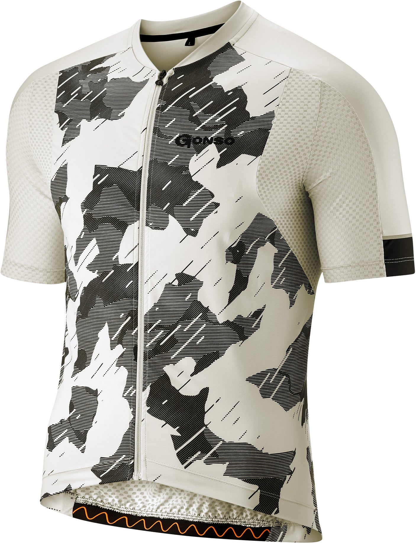 Gonso Ardole korte mouwen full-zip fietsshirt heren wit/grijs
