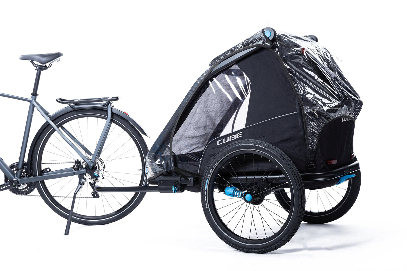 CUBE Regenschutz voor kinderfietsaanhanger Double CMPT