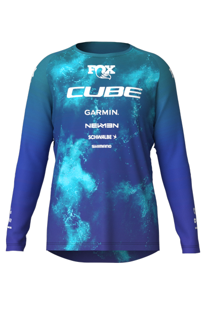 Cube MTB Shirt ROOKIE X Actionteam lange mouw blue´n´green