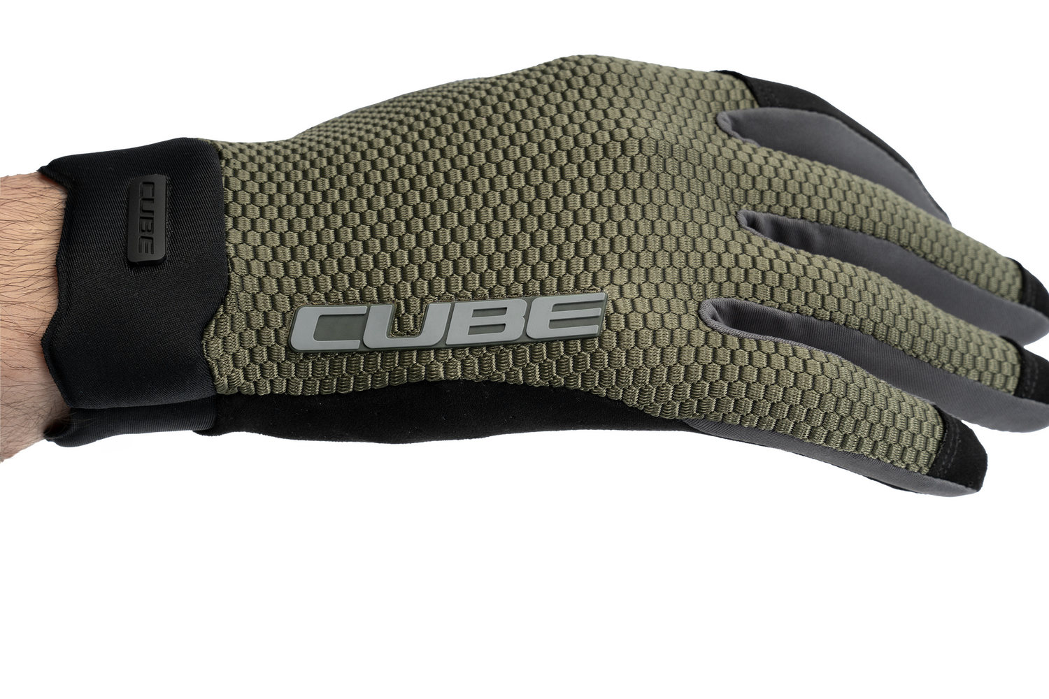 Cube handschoenen Gravity lange vinger TM olive´n´grey