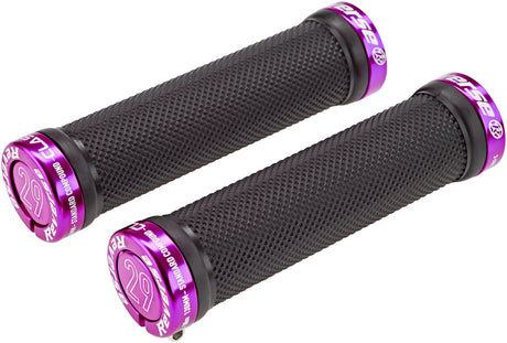 Reverse Lock-On grips zwart/lila