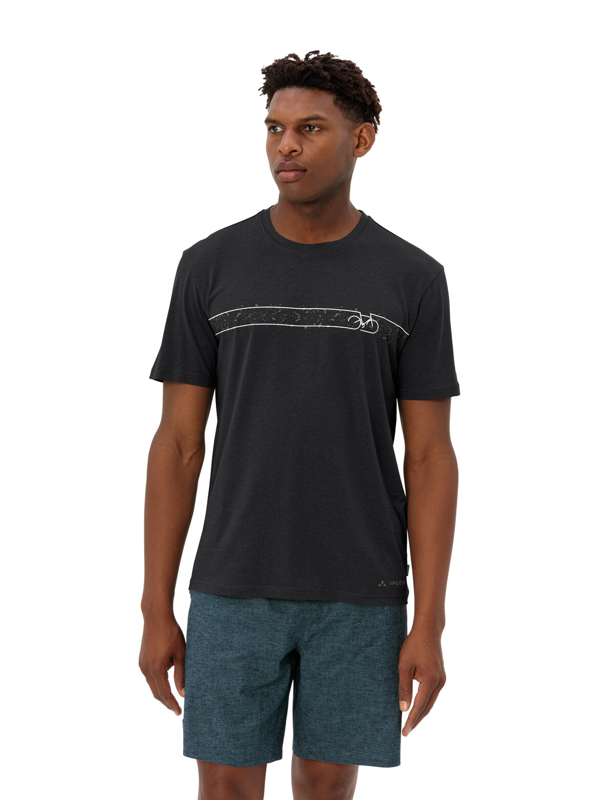 VAUDE Heren Fietser T-shirt V zwart/zwart