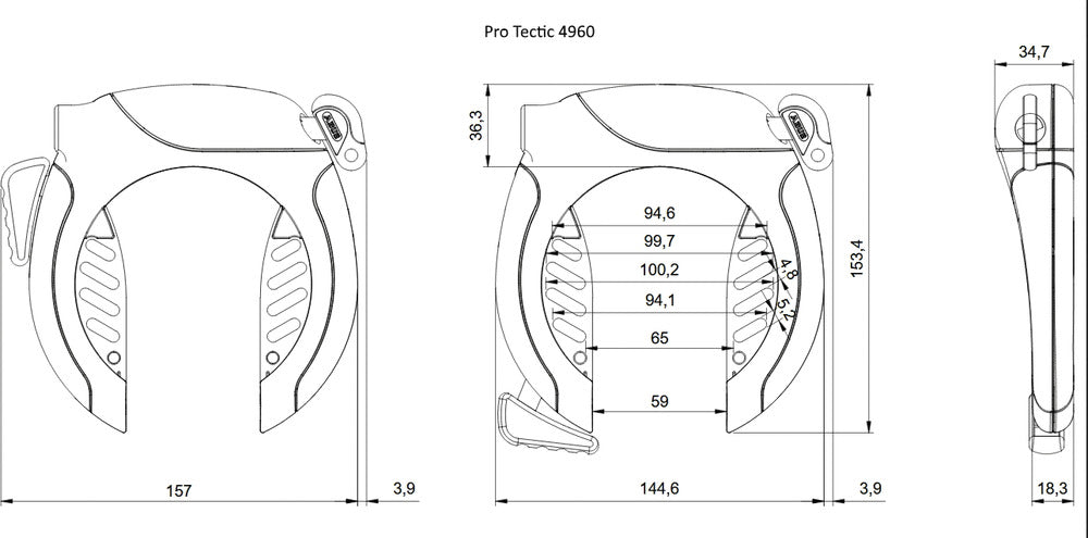 ABUS Pro Tectic 4960 NR frameslot zwart