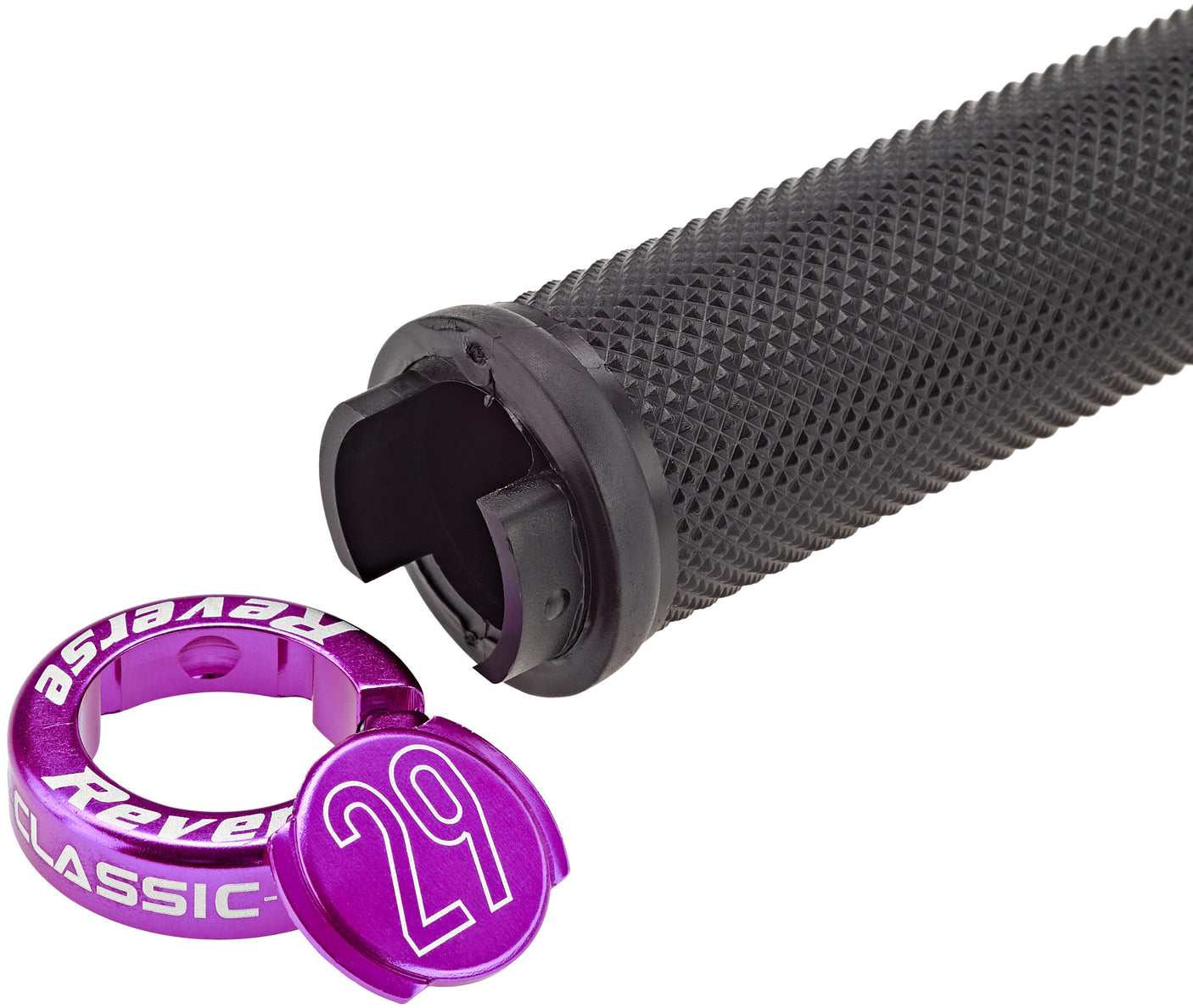 Reverse Lock-On grips zwart/lila