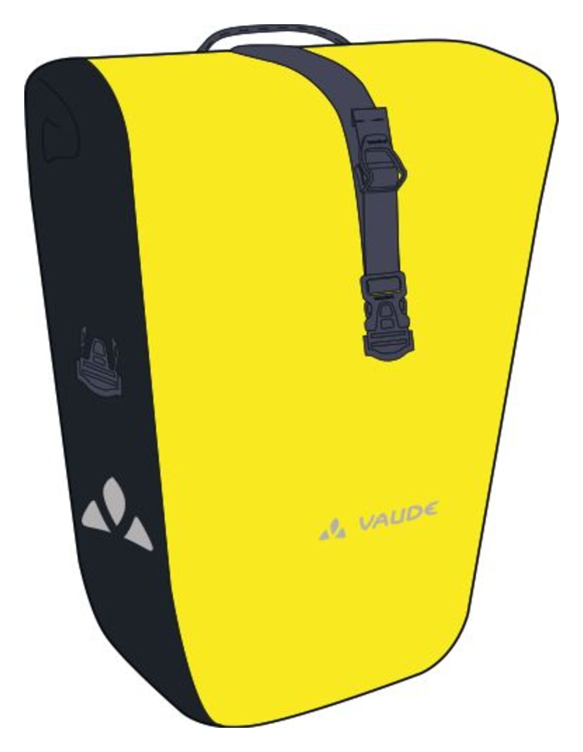 VAUDE Aqua Back Enkelvoudige bagagedragerzak geel/zwart