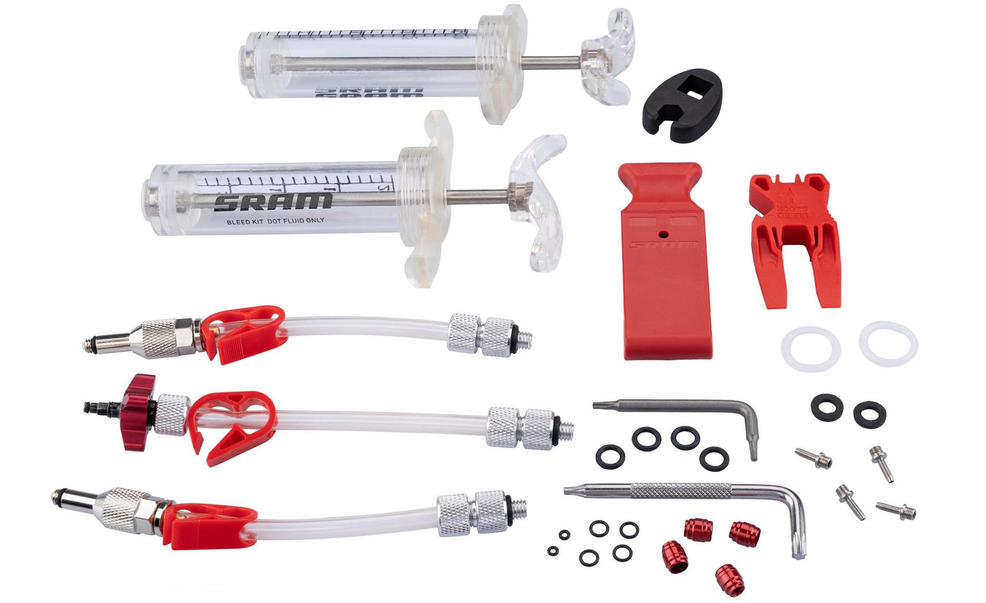 SRAM ontluchtingsset Professional zonder DOT 5.1 remvloeistof transparant/rood