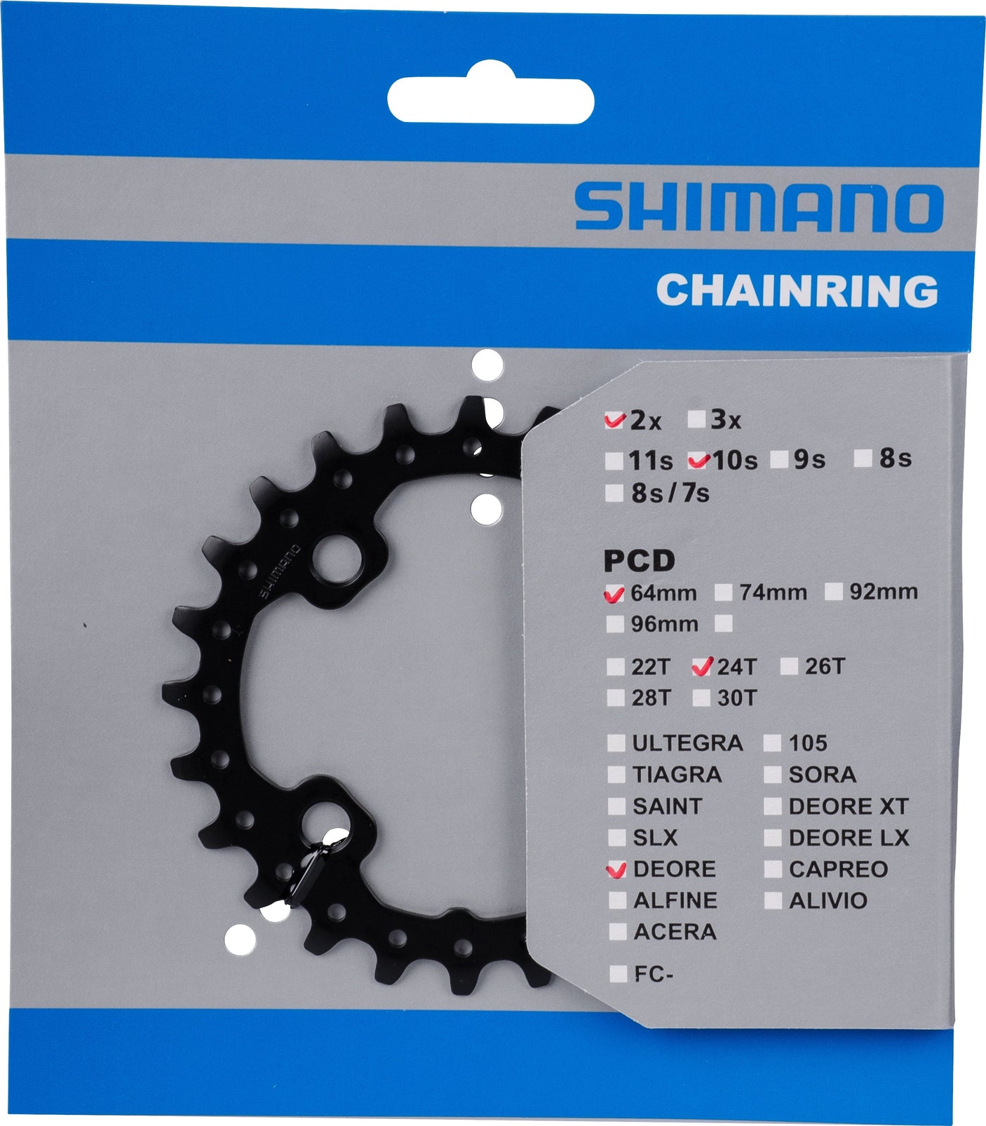 Shimano Deore FC-M617 kettingblad 10-speed zwart