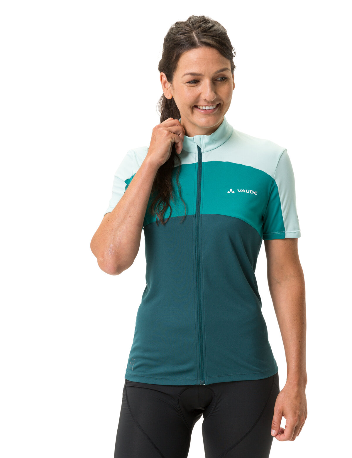 VAUDE Matera korte mouwen full-zip jersey dames groen