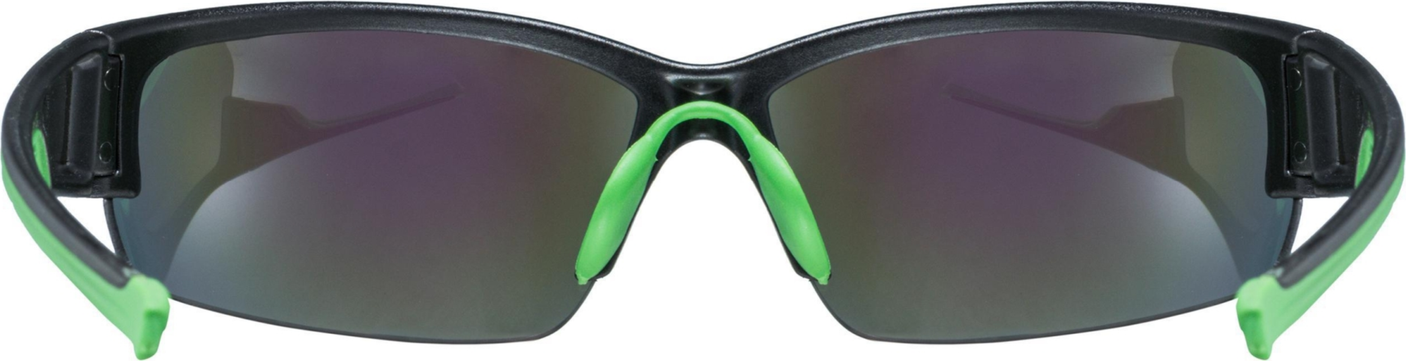 uvex Sportstyle 215 fietsbril Zwart Mat Groen / Spiegel Groen