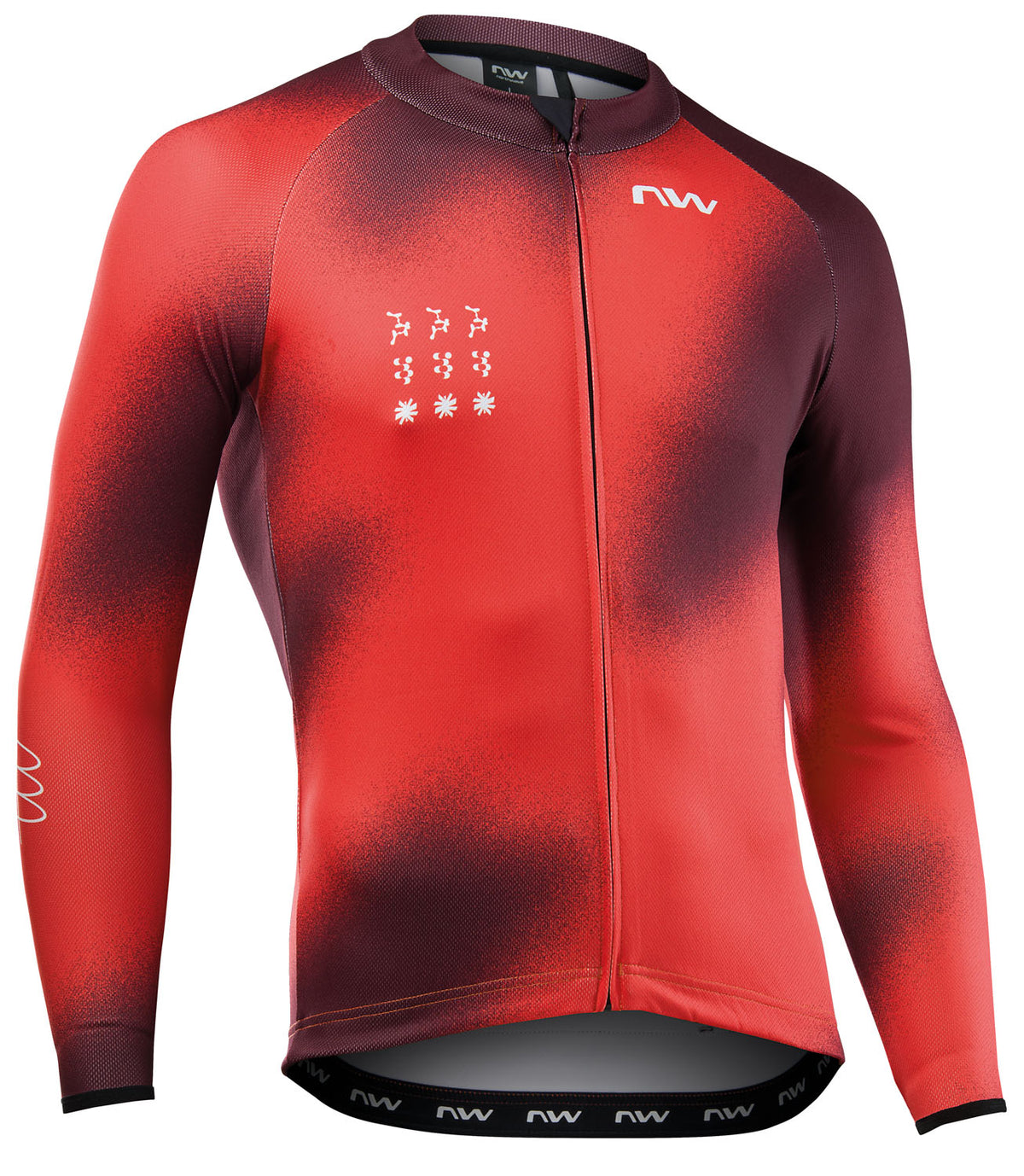 Northwave Blade Jersey LS Lava Rood/Bordeaux