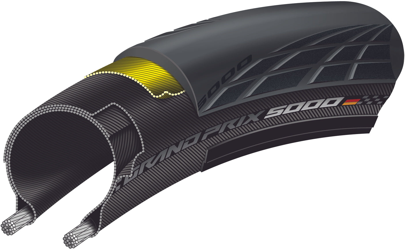 Continental GrandPrix 5000 vouwband 28x1.25" zwart