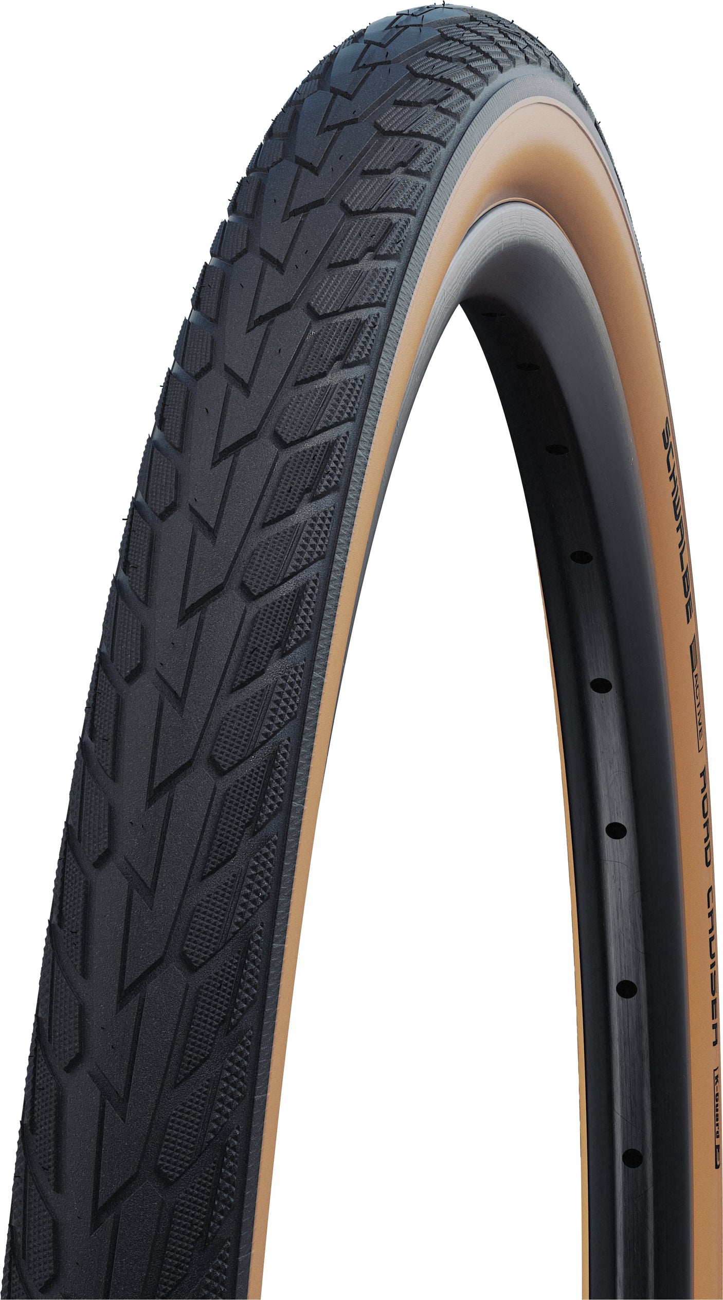Schwalbe Road Cruiser Active Draadband 27x1 1/4" KvlrGuard Green Compound beige/zwart