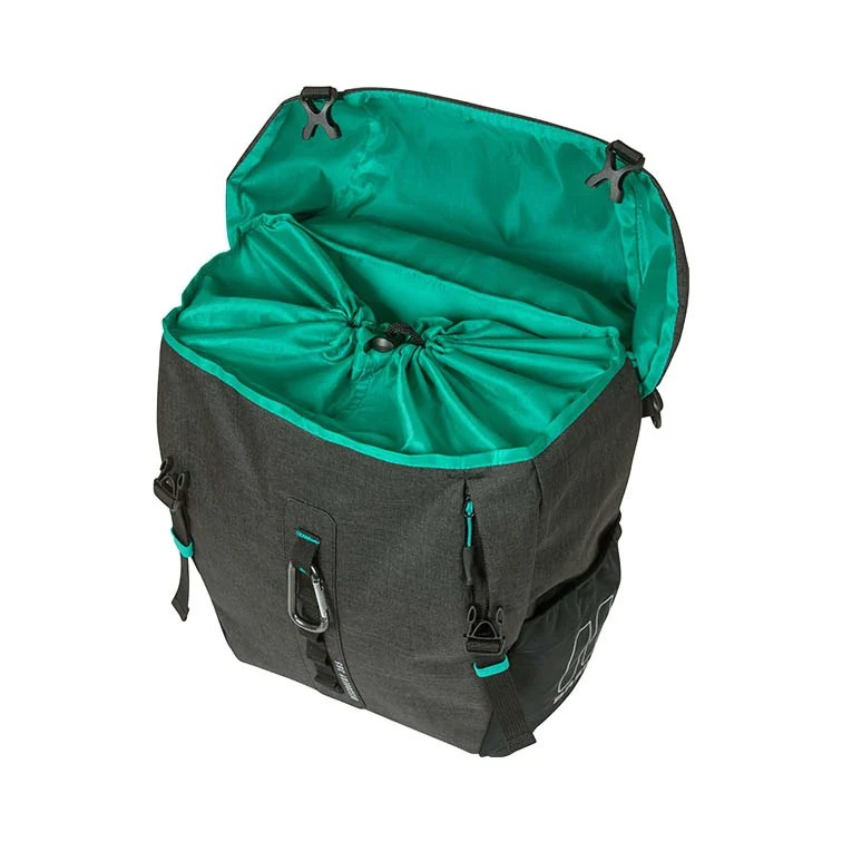 Basil Discovery 365D Enkele Bagagedrager Tas M 9l zwart/turquoise
