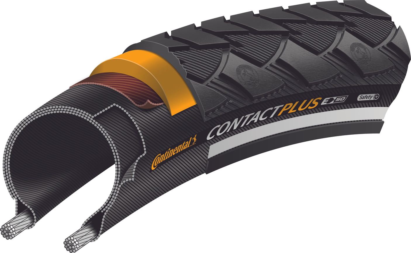 Continental Contact Plus Draadband 26x1.75" SafetyPlus Breaker Reflex