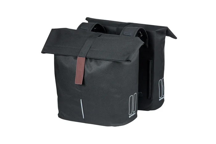Basil City Dubbele Packtas 28-32l zwart