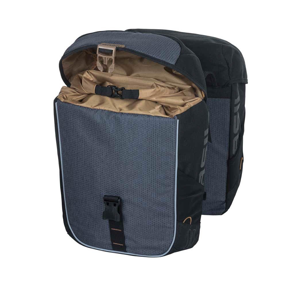 Basil Miles dubbele bagagedrager tas 34l blauw/zwart