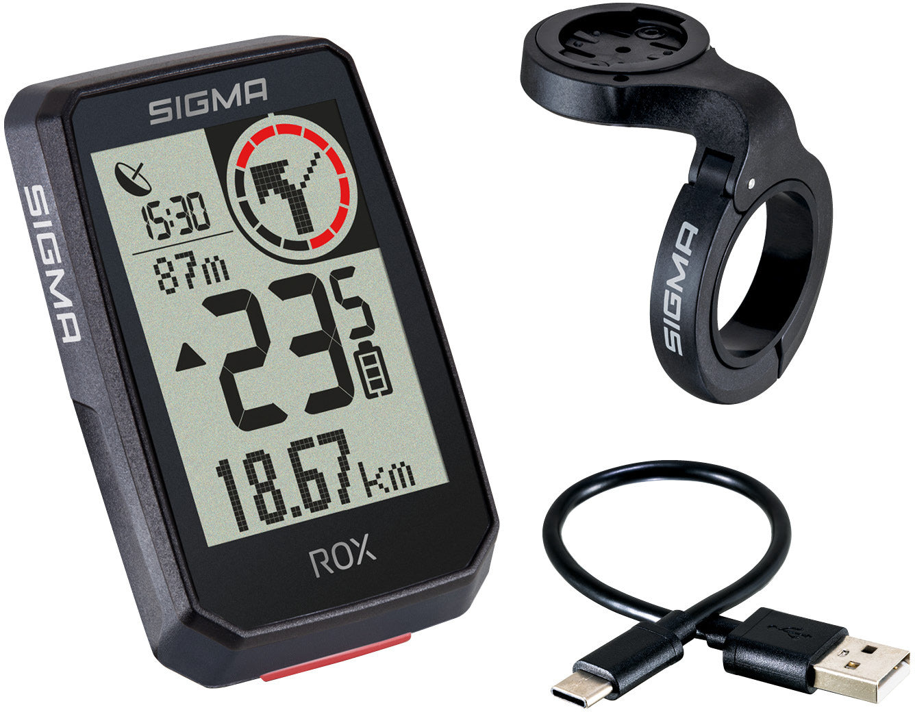 Sigma ROX 2.0 fietscomputer incl. Butler GPS-houder zwart