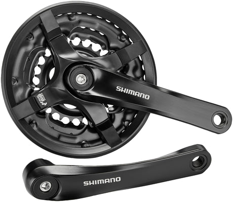 Shimano FC-TY501 crankstel 6/7/8-speed 42-34-24 tanden met kettingbeschermer zwart