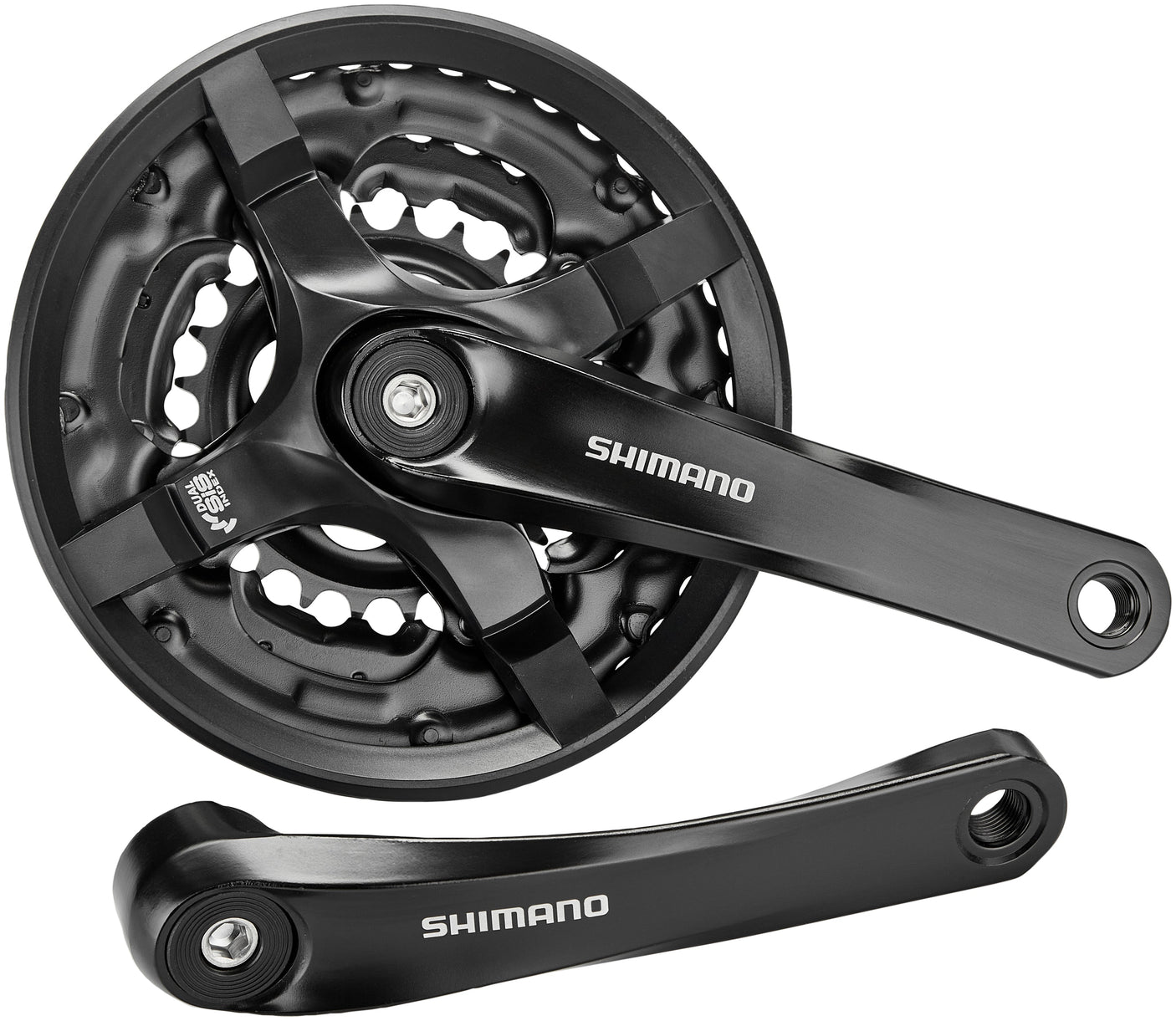 Shimano FC-TY501 crankstel 6/7/8-speed 42-34-24 tanden met kettingbeschermer zwart