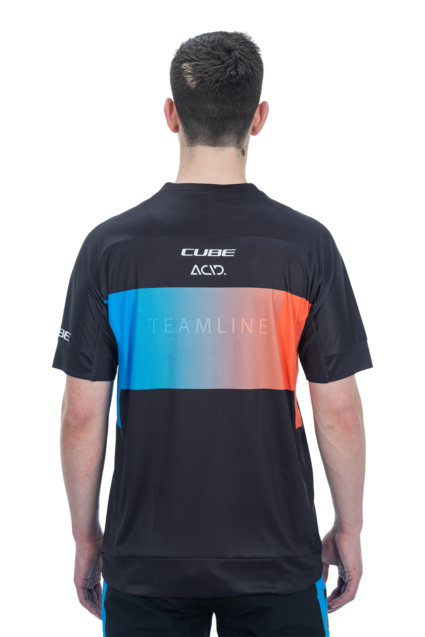 CUBE TEAMLINE Korte mouw ronde hals jersey black´n´blue´n´red
