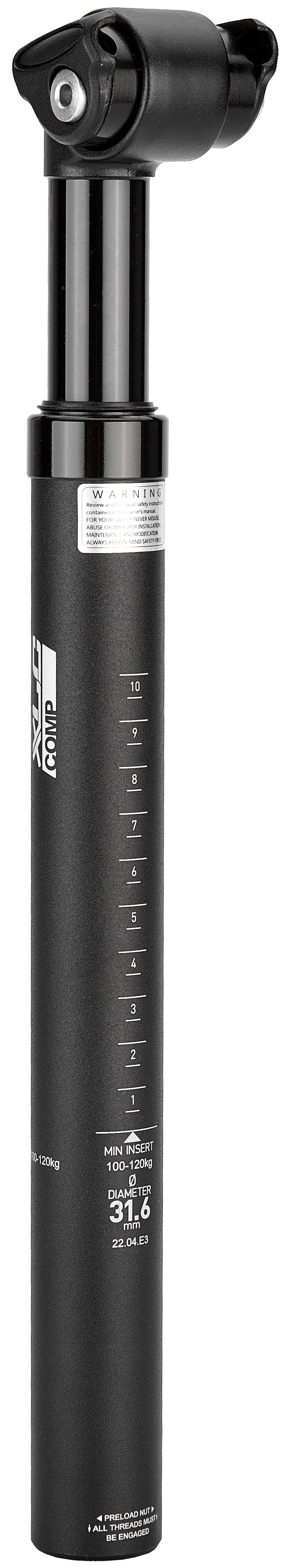 XLC Comp SP-S08 Suspension Zadelpen Ø31,6mm voor rijders van 100-120kg zwart