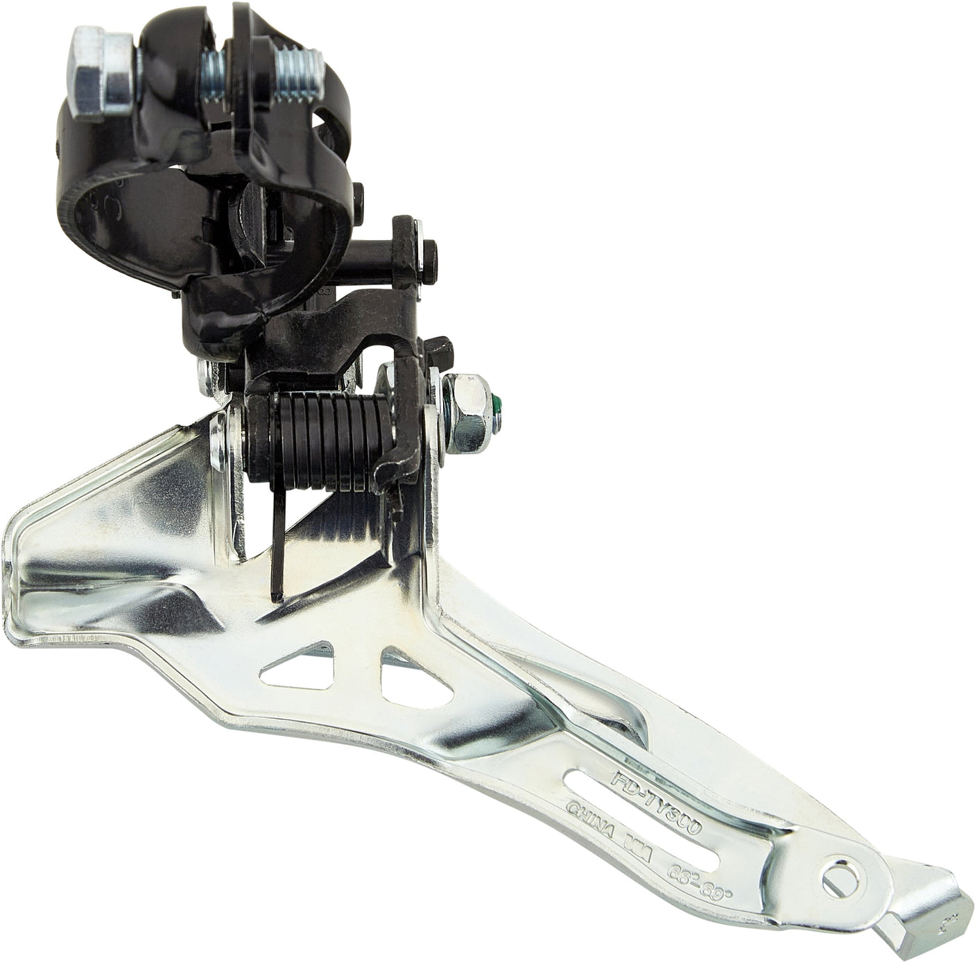 Shimano Tourney FD-TY300 Voorderailleur Klem Hoog 3x6-/7-speed Top Pull zwart/zilver
