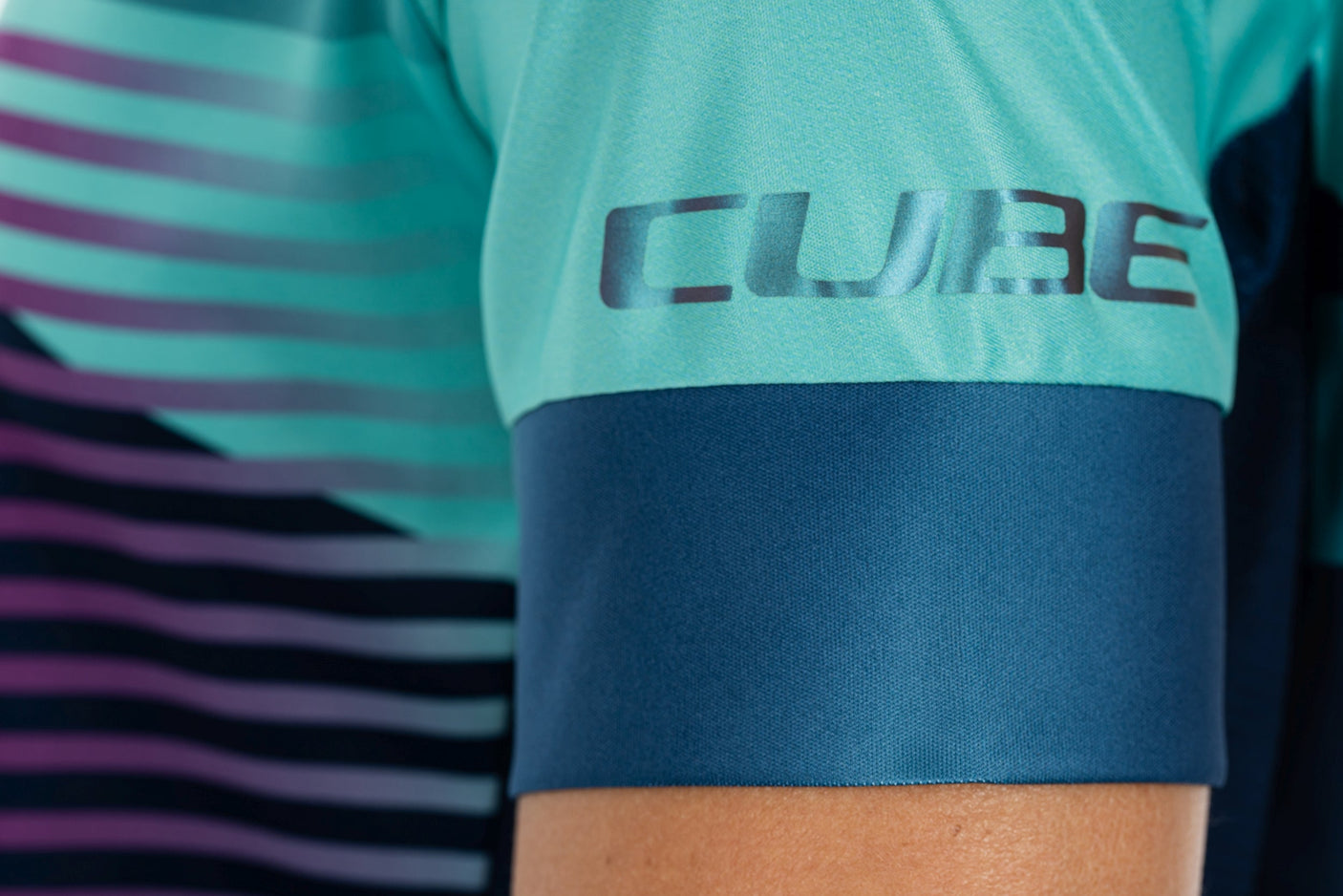 CUBE TEAMLINE WS Ronde hals korte mouw jersey blue´n´mint