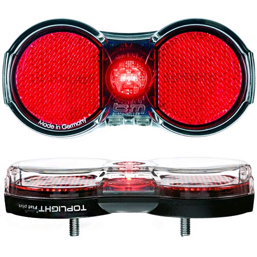 Busch + Müller Toplight Flat plus Dynamo achterlicht zwart/rood