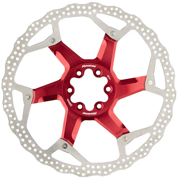 Reverse remschijf 6-gaats aluminium/staal rood