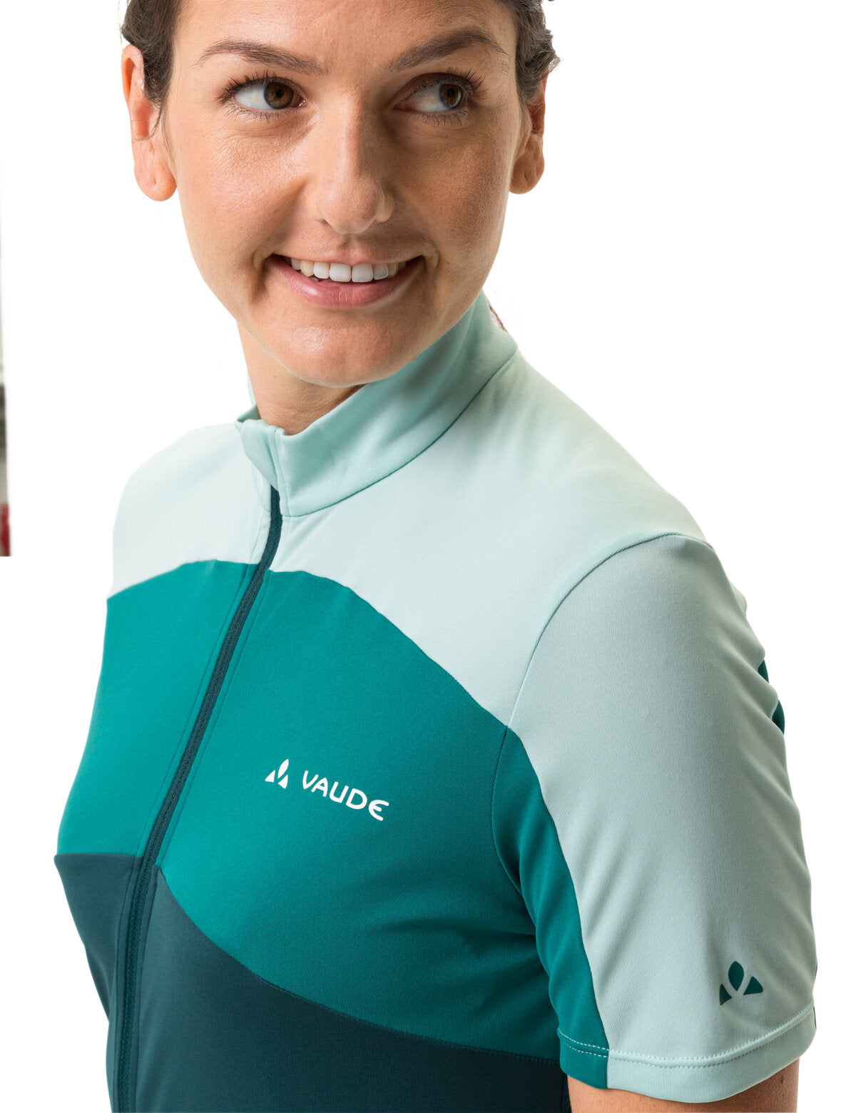 VAUDE Matera korte mouwen full-zip jersey dames groen