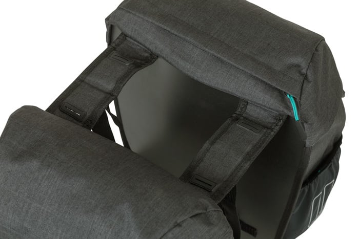 Basil Discovery 365D Dubbele bagagedragerstas M 18l zwart/turquoise