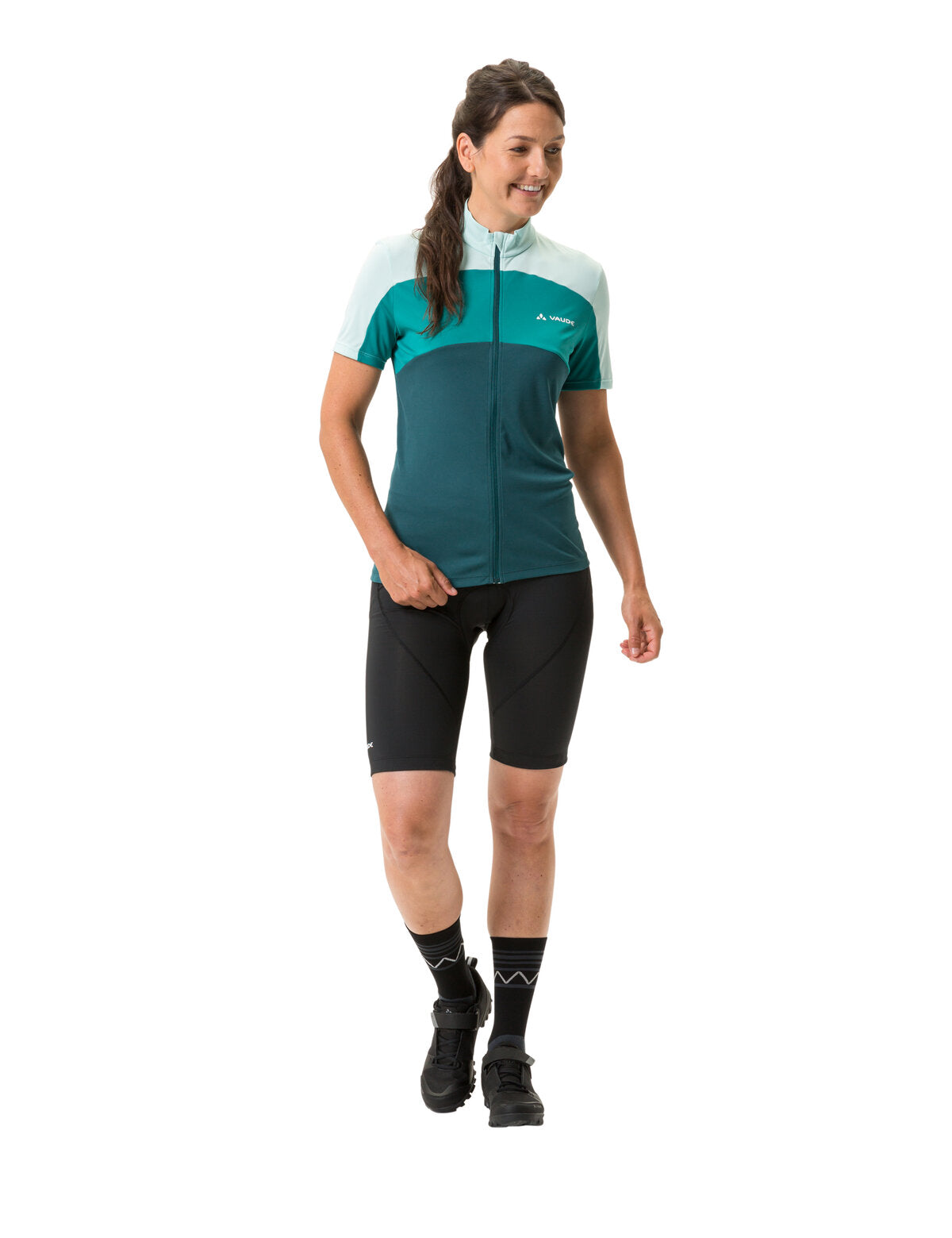 VAUDE Matera korte mouwen full-zip jersey dames groen