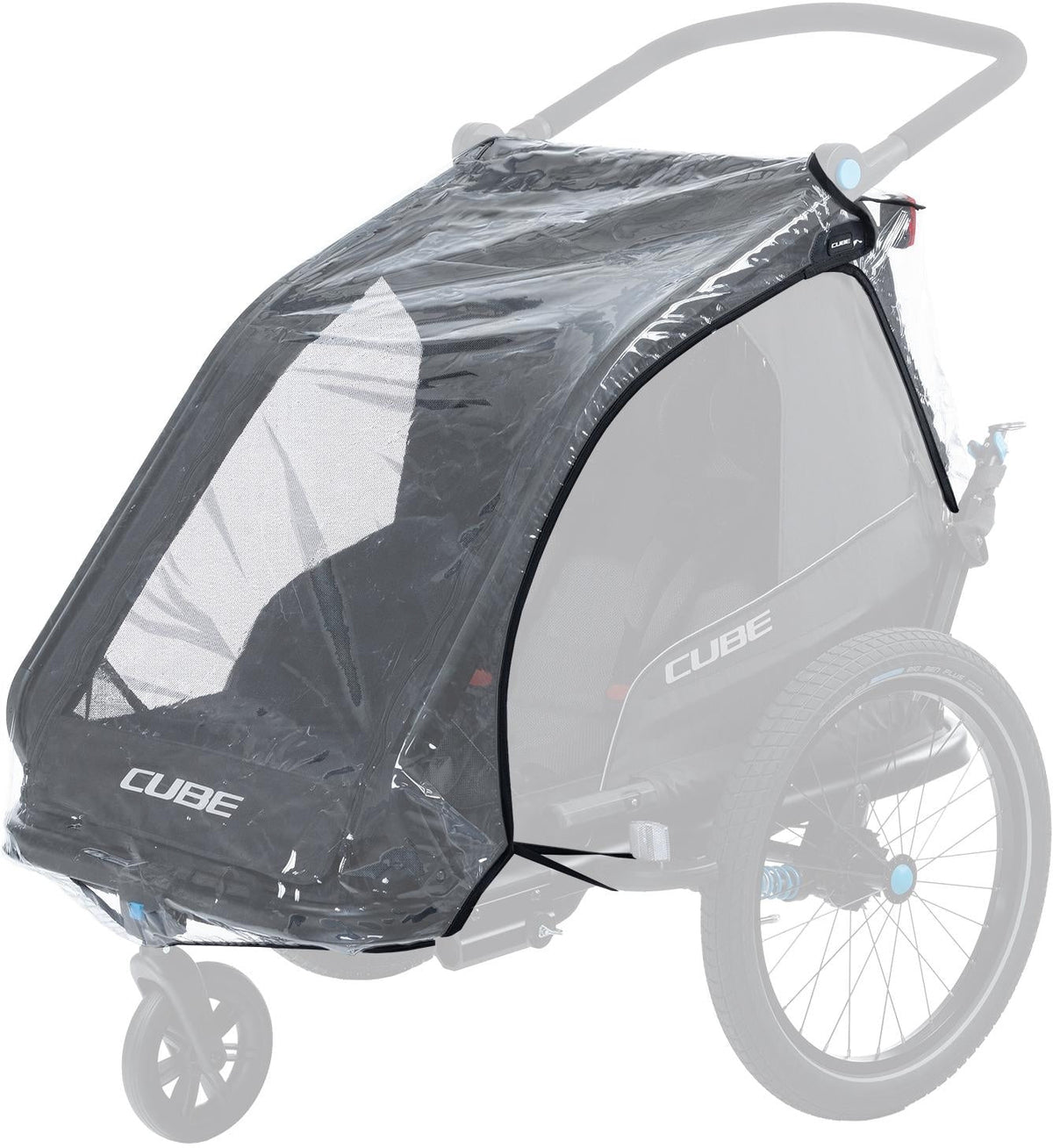 CUBE Regenschutz voor kinderfietsaanhanger Double CMPT