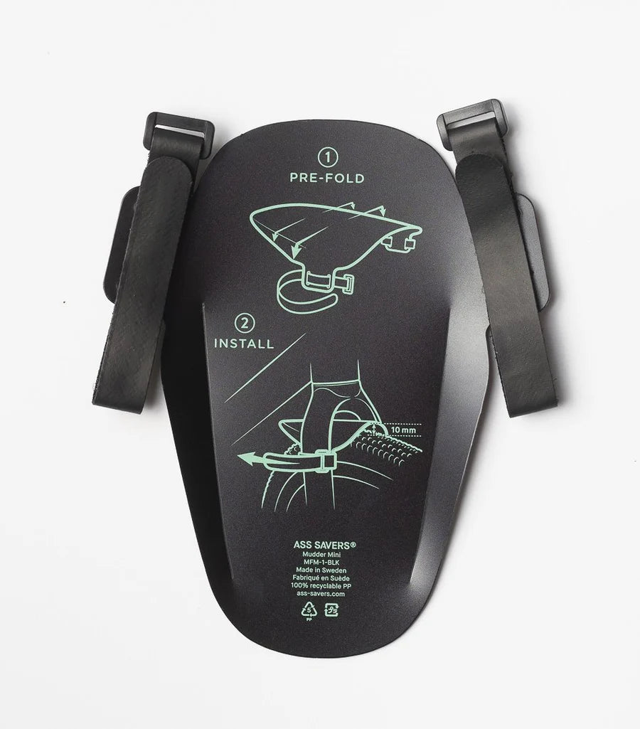 Ass Savers Mudder Mini spatbord zwart