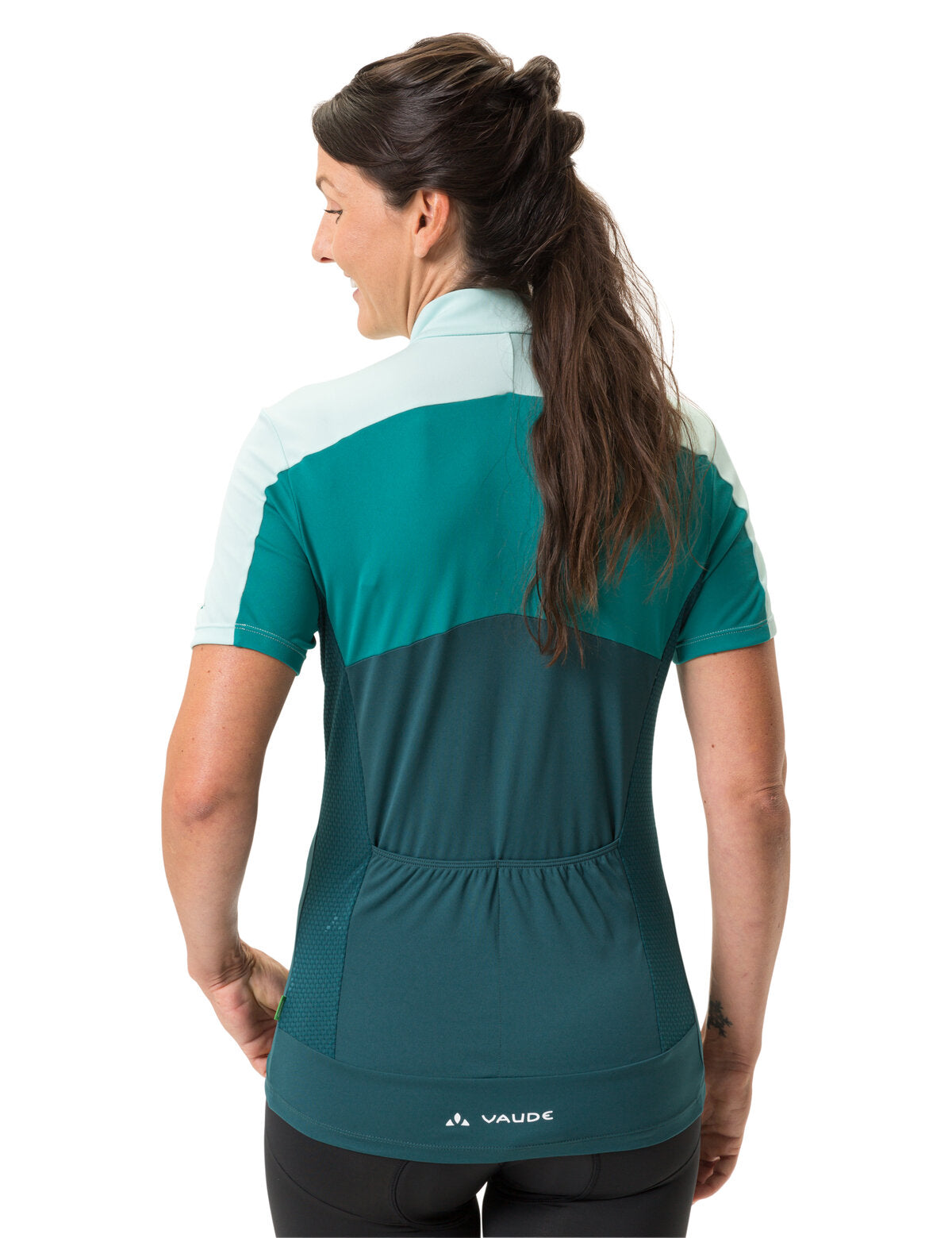 VAUDE Matera korte mouwen full-zip jersey dames groen