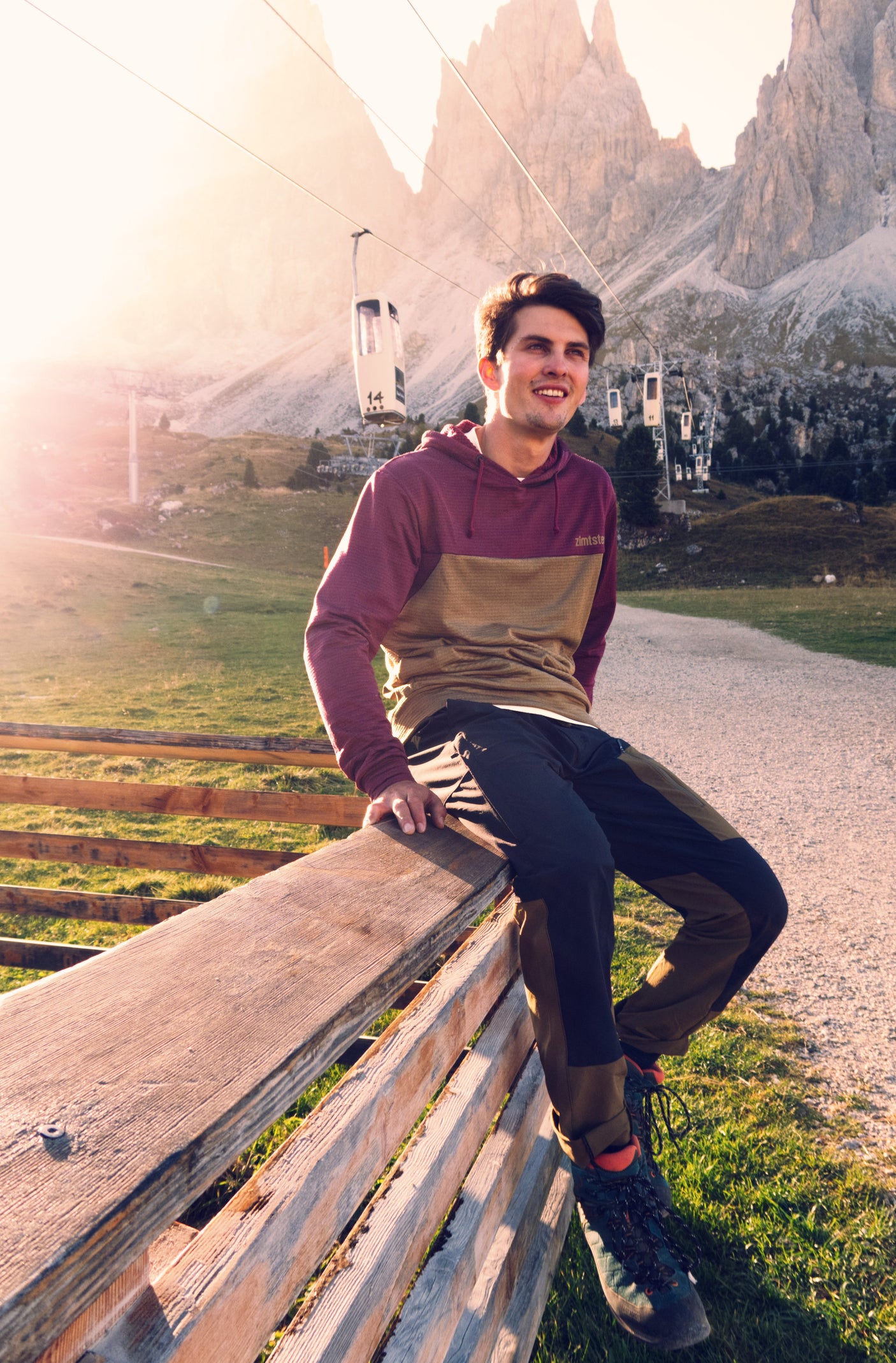 Zimtstern Tech Hoodz LS Heren Windsor Wine / Military Olive