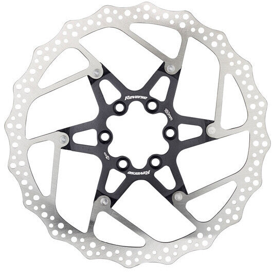 Reverse remschijf 6-gaats aluminium/staal zwart/zilver