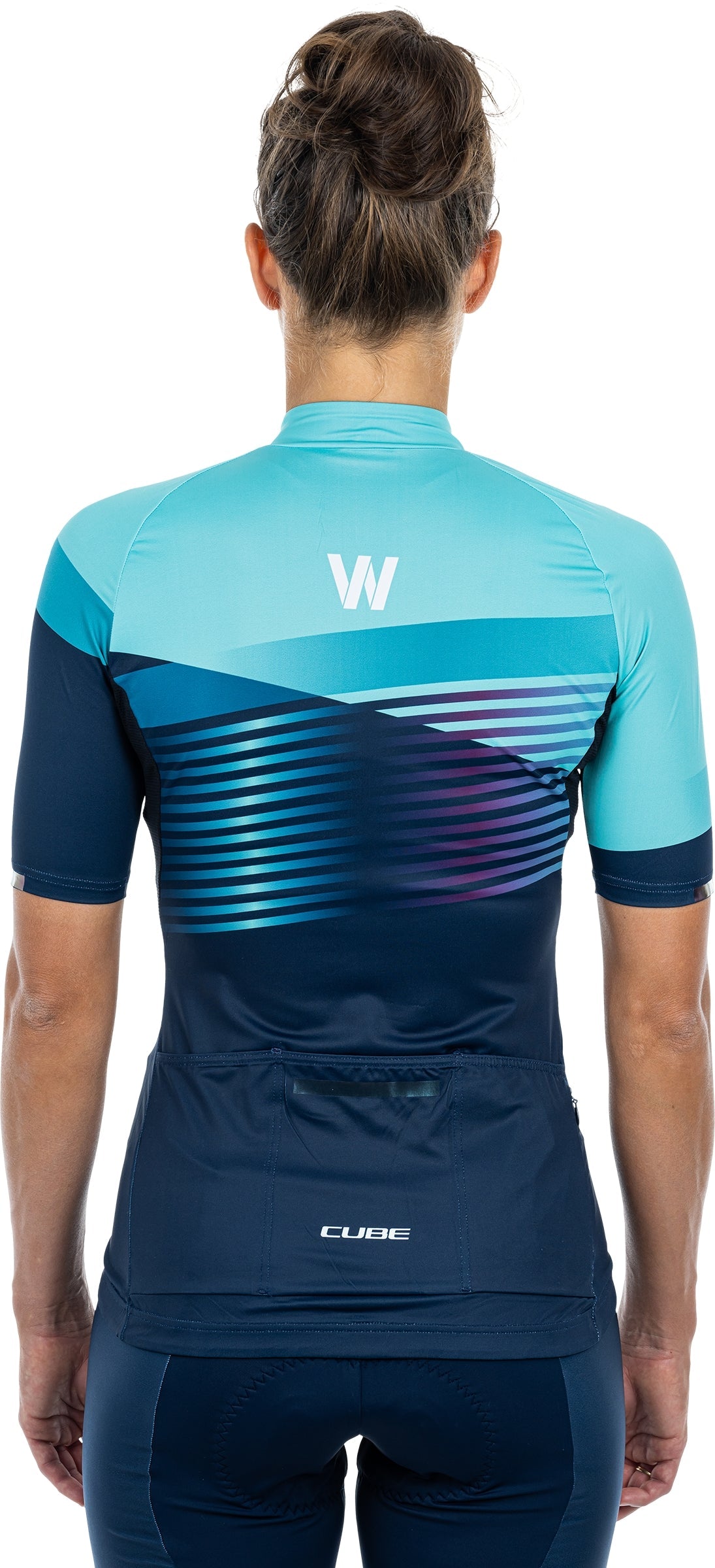 CUBE TEAMLINE WS korte mouwen jersey blue´n´mint